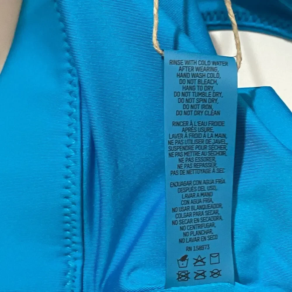 NWT SKIMS Tank Bikini Top - Turquoise - Large